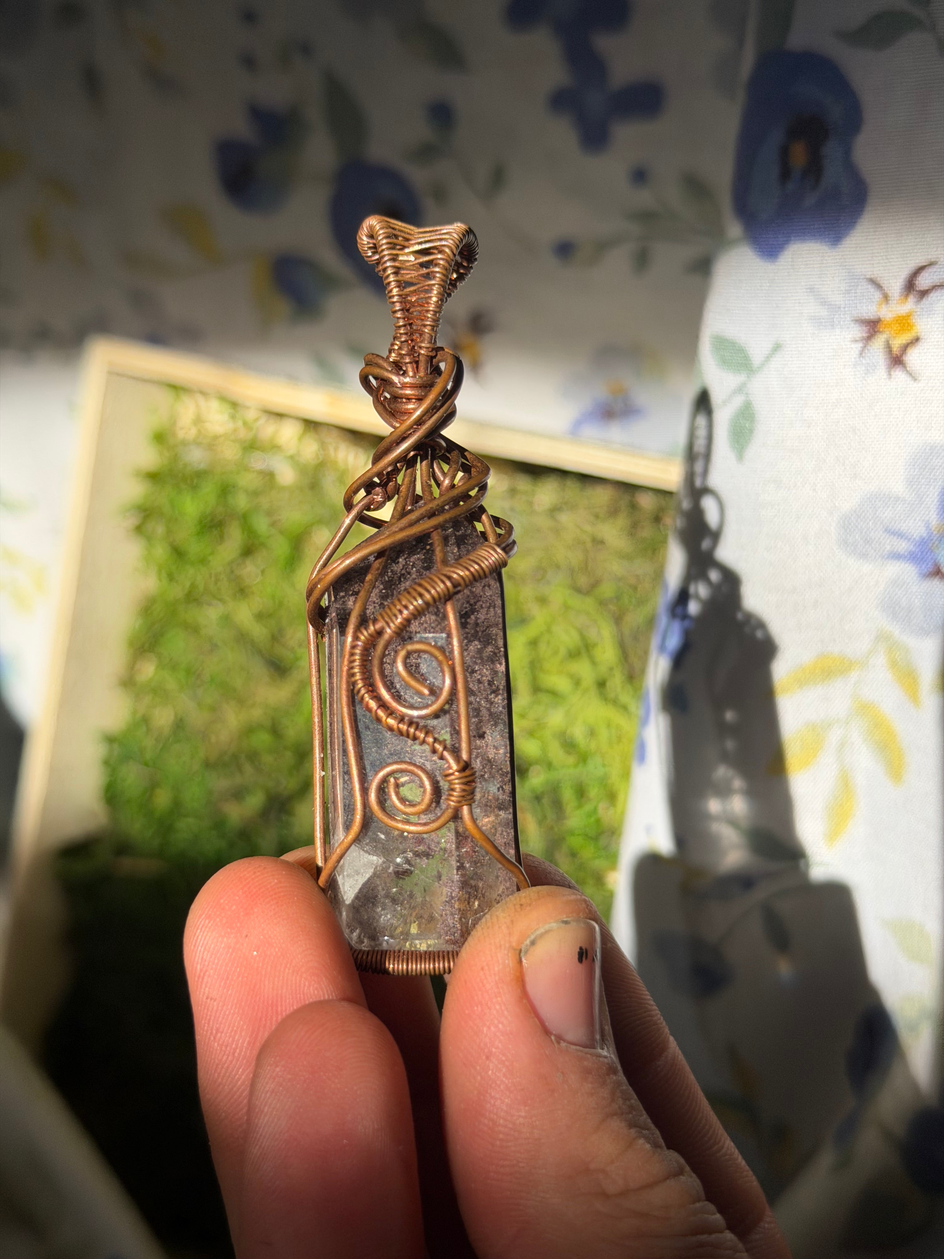 Garden Quartz and Copper Pendant