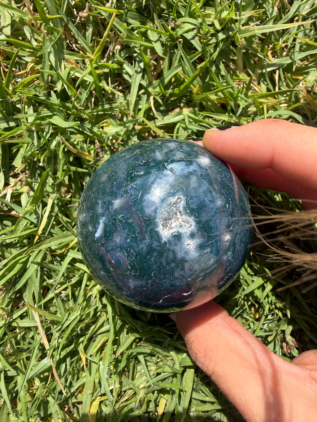 Moss Agate Sphere from India