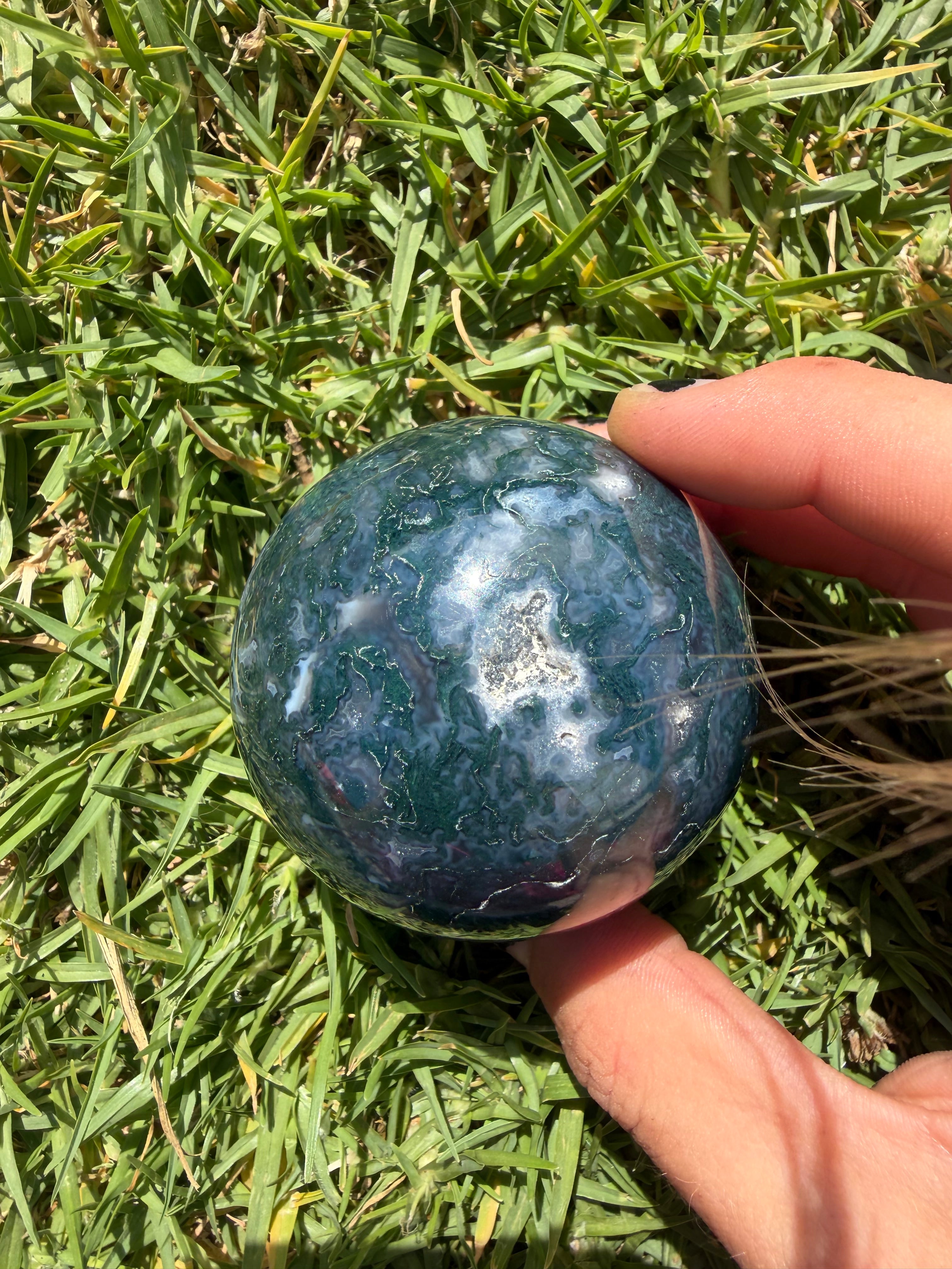 Moss Agate Sphere from India