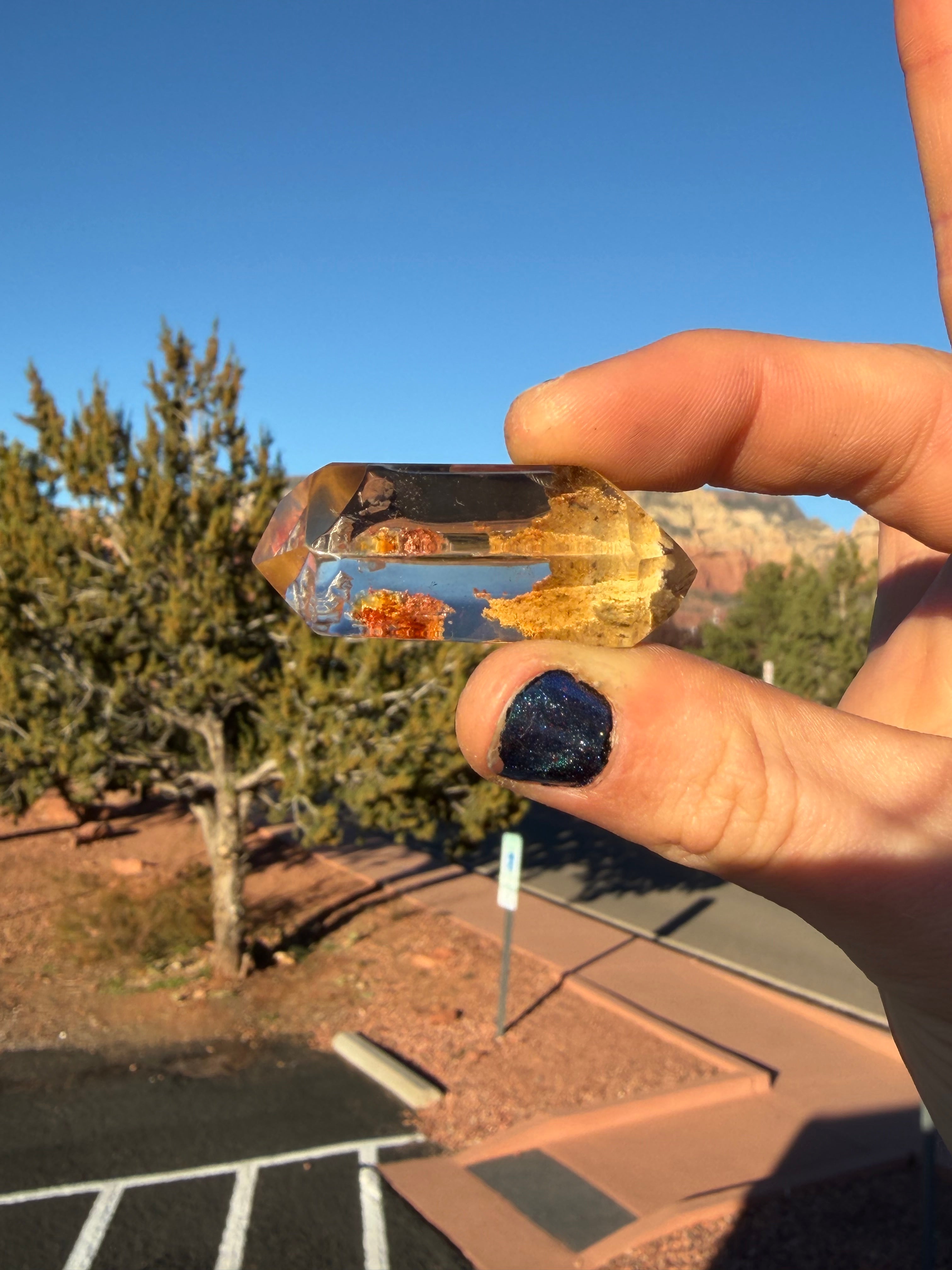 Natural Citrine with Lodalite Inclusions from Brazil
