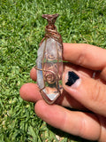 Handmade Lemurian Quartz Wire Wrapped Pendant