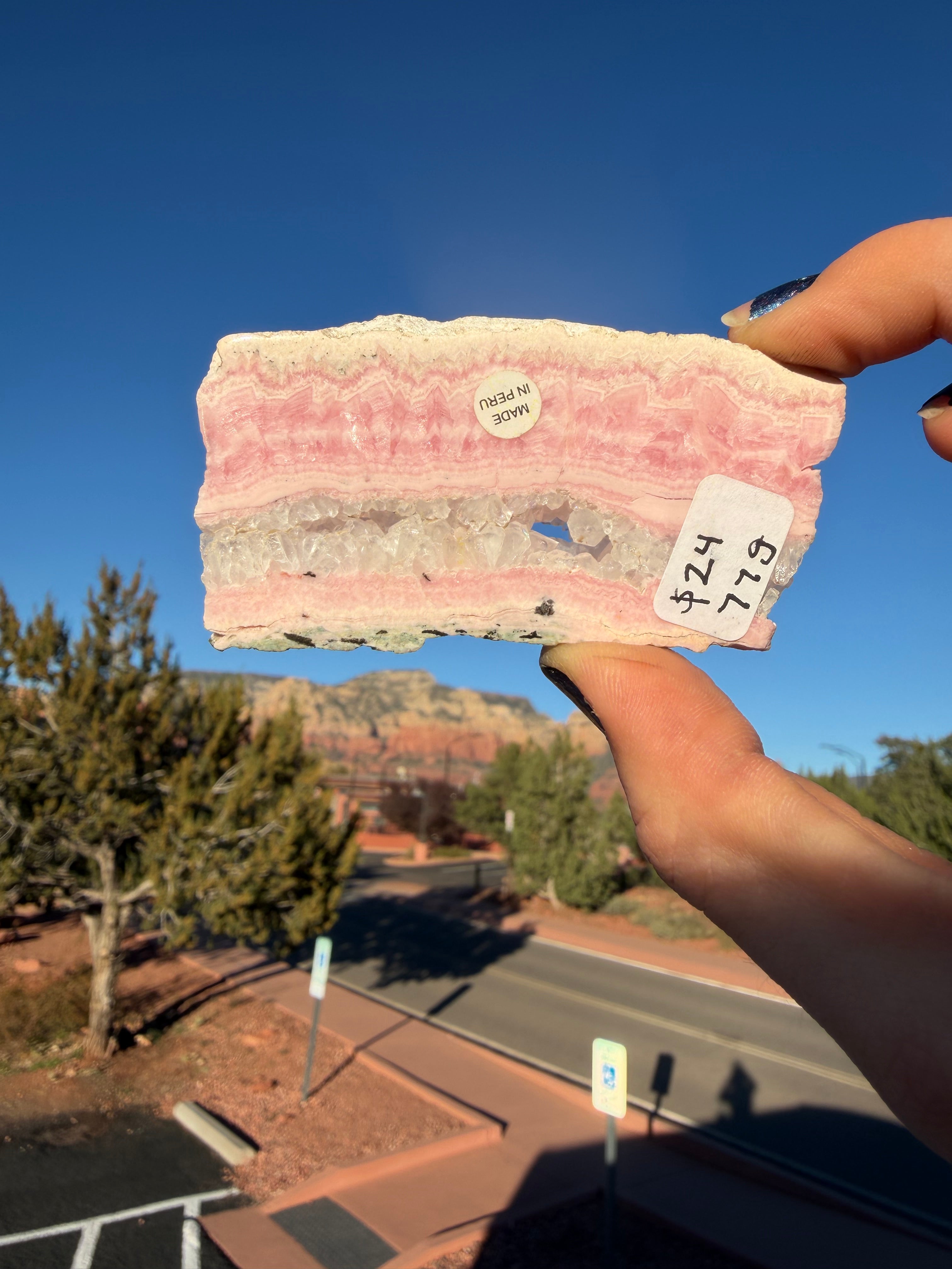Rhodochrosite Slice from Peru