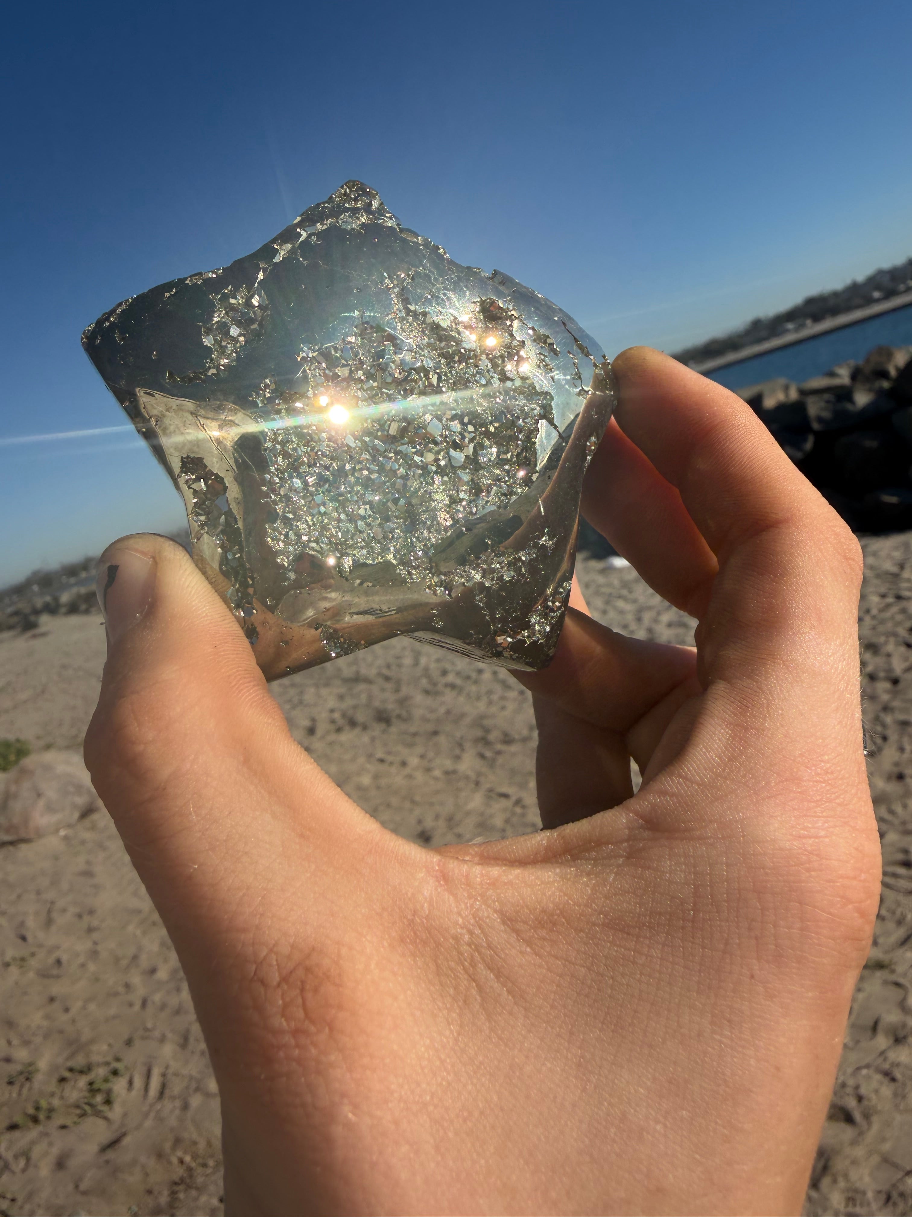 Sparkly Pyrite Star Carving