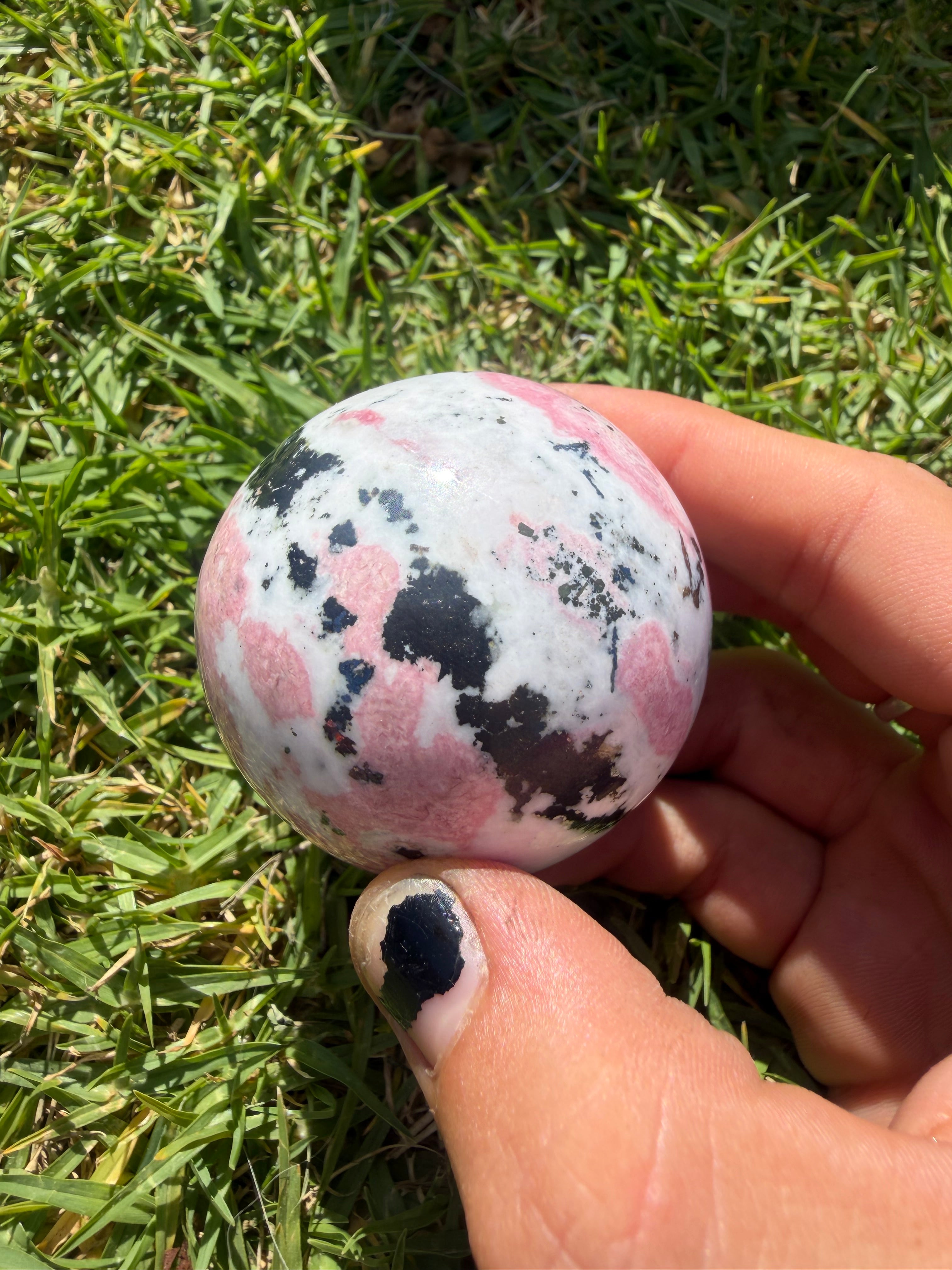 Pink Rhodonite Sphere from Peru