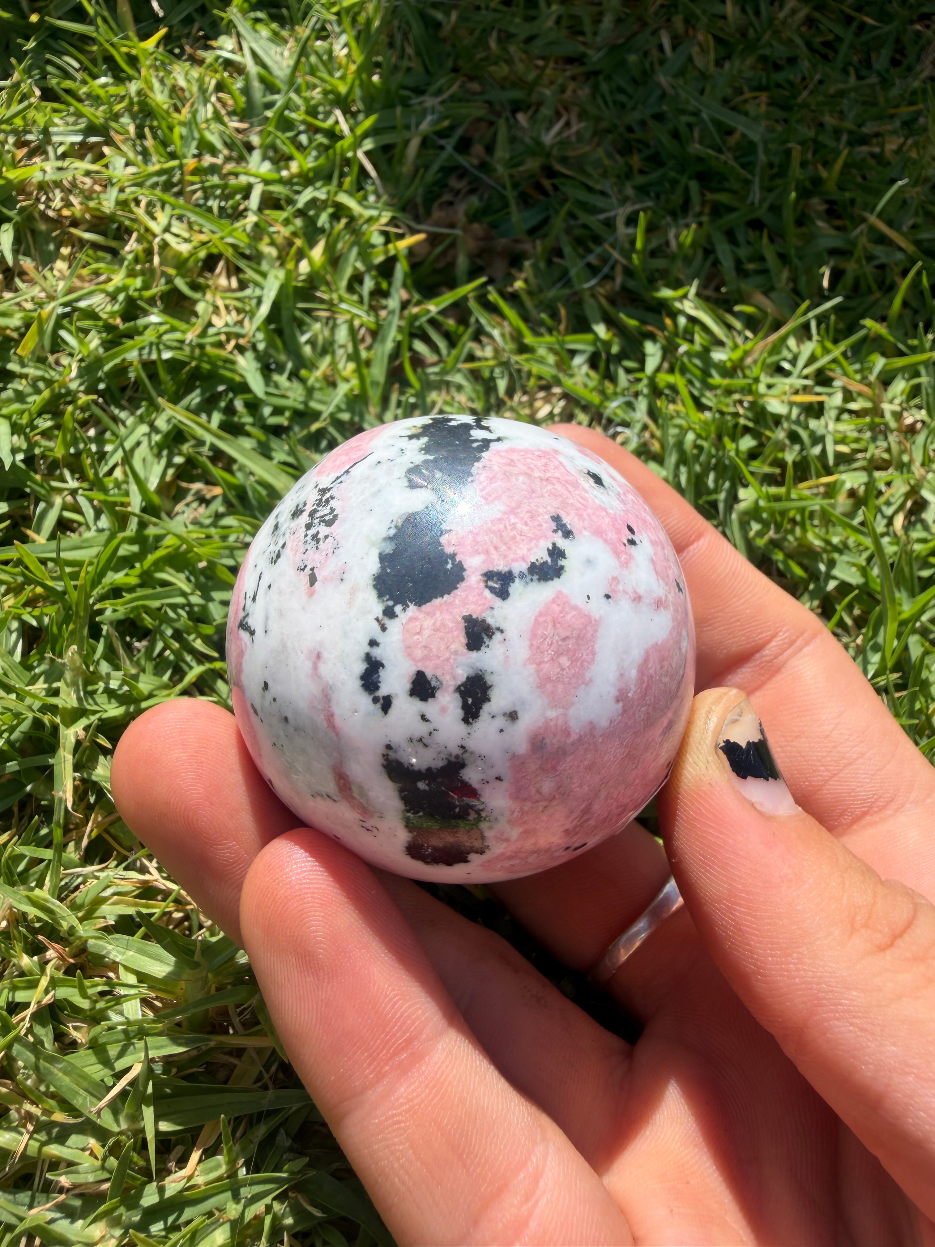 Pink Rhodonite Sphere from Peru