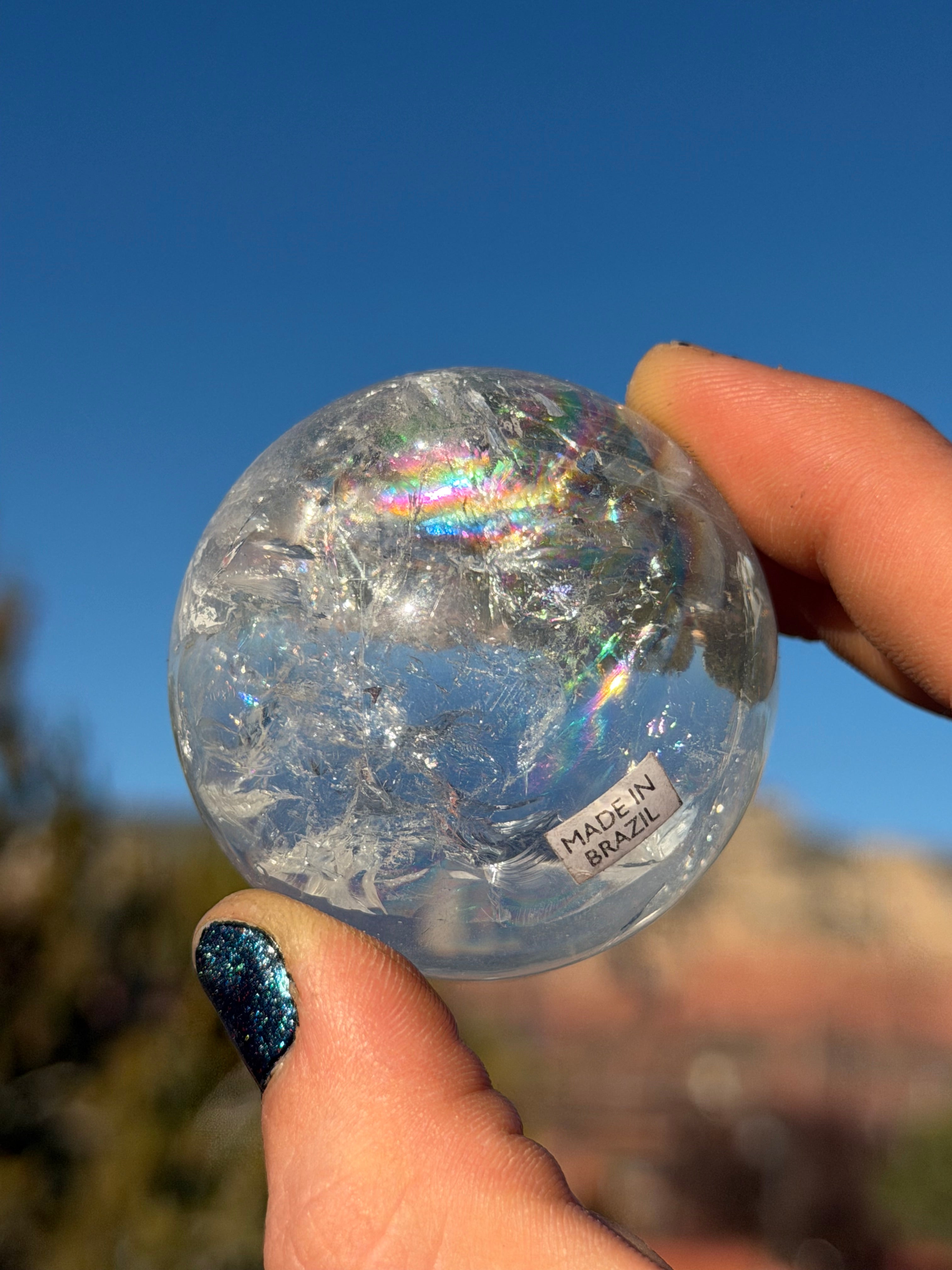 Rainbow Lemurian Quartz Sphere from Brazil