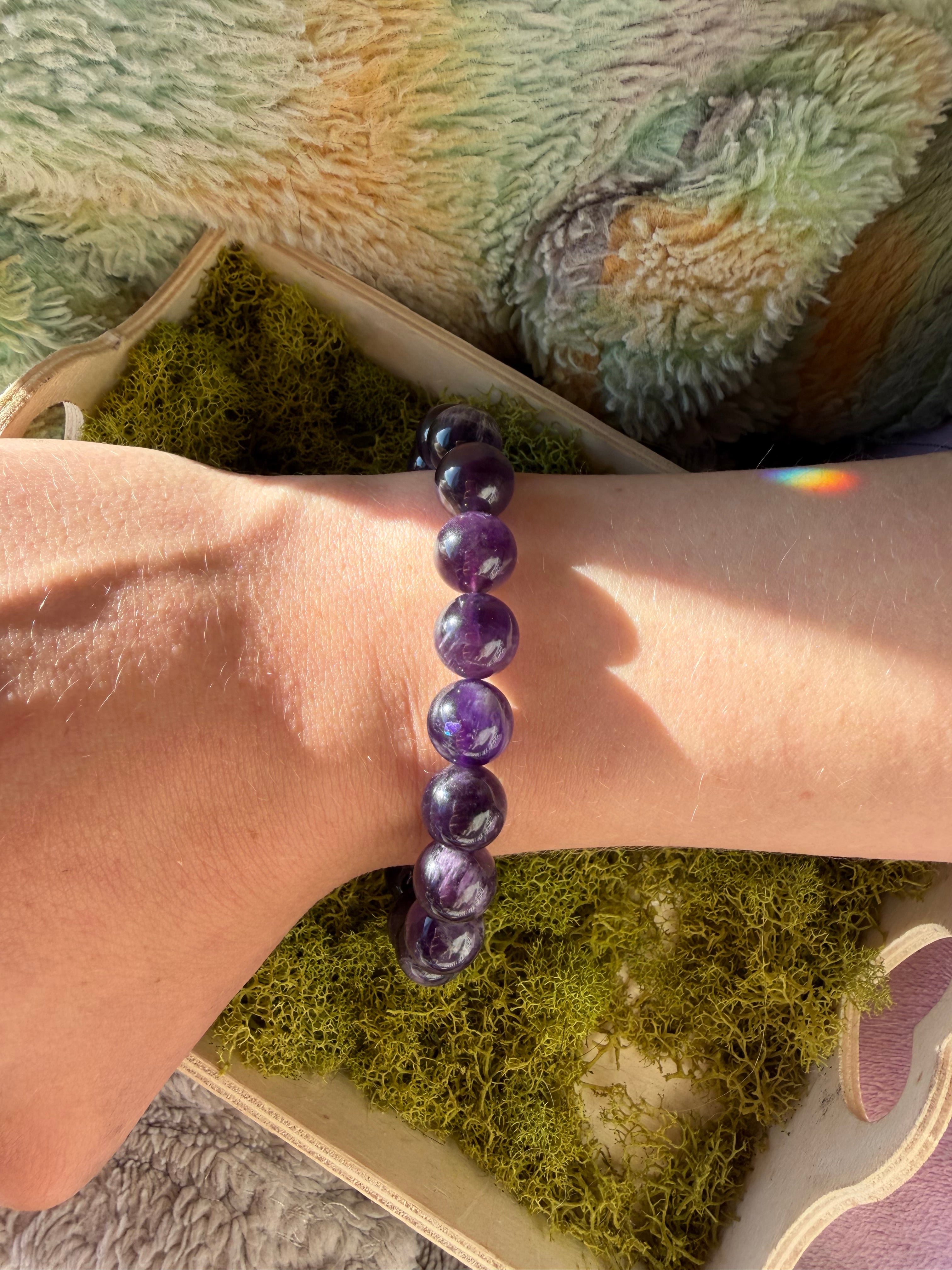 Chunky Amethyst Bracelet 8 mm