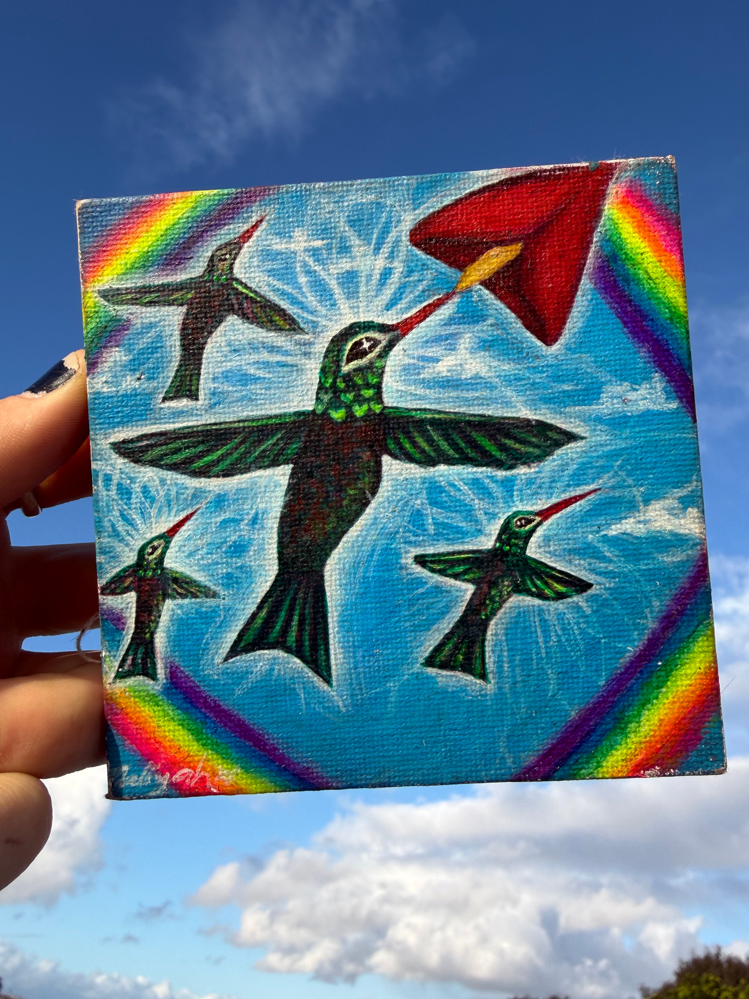 “Joyful Visions” Hummingbird Painting