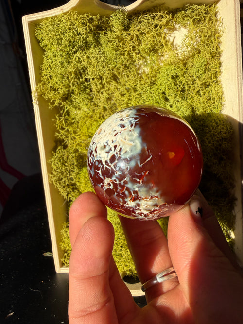 Carnelian & Orca Agate Sphere