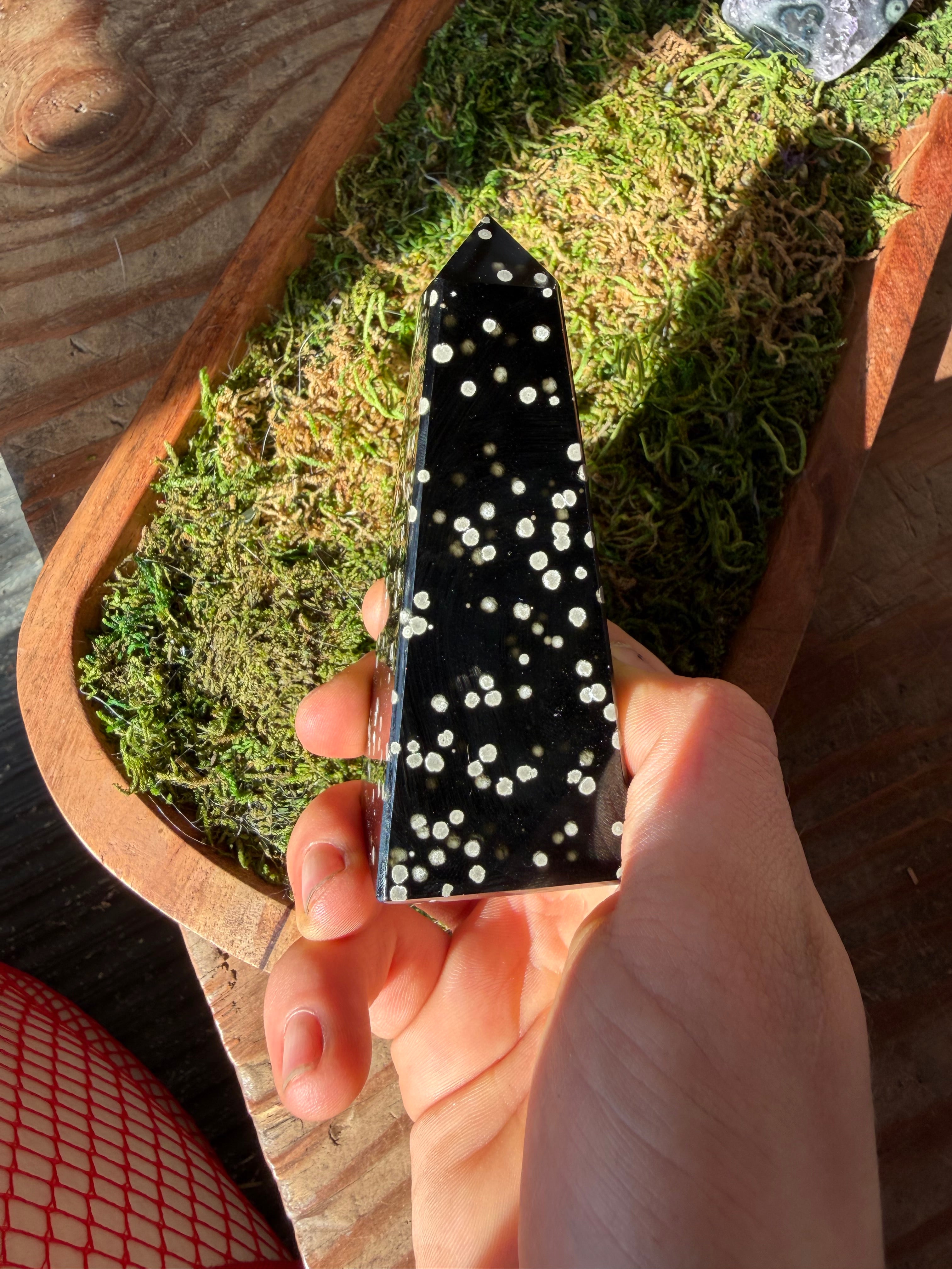 Rare! Stardust Obsidian Tower from Mexico