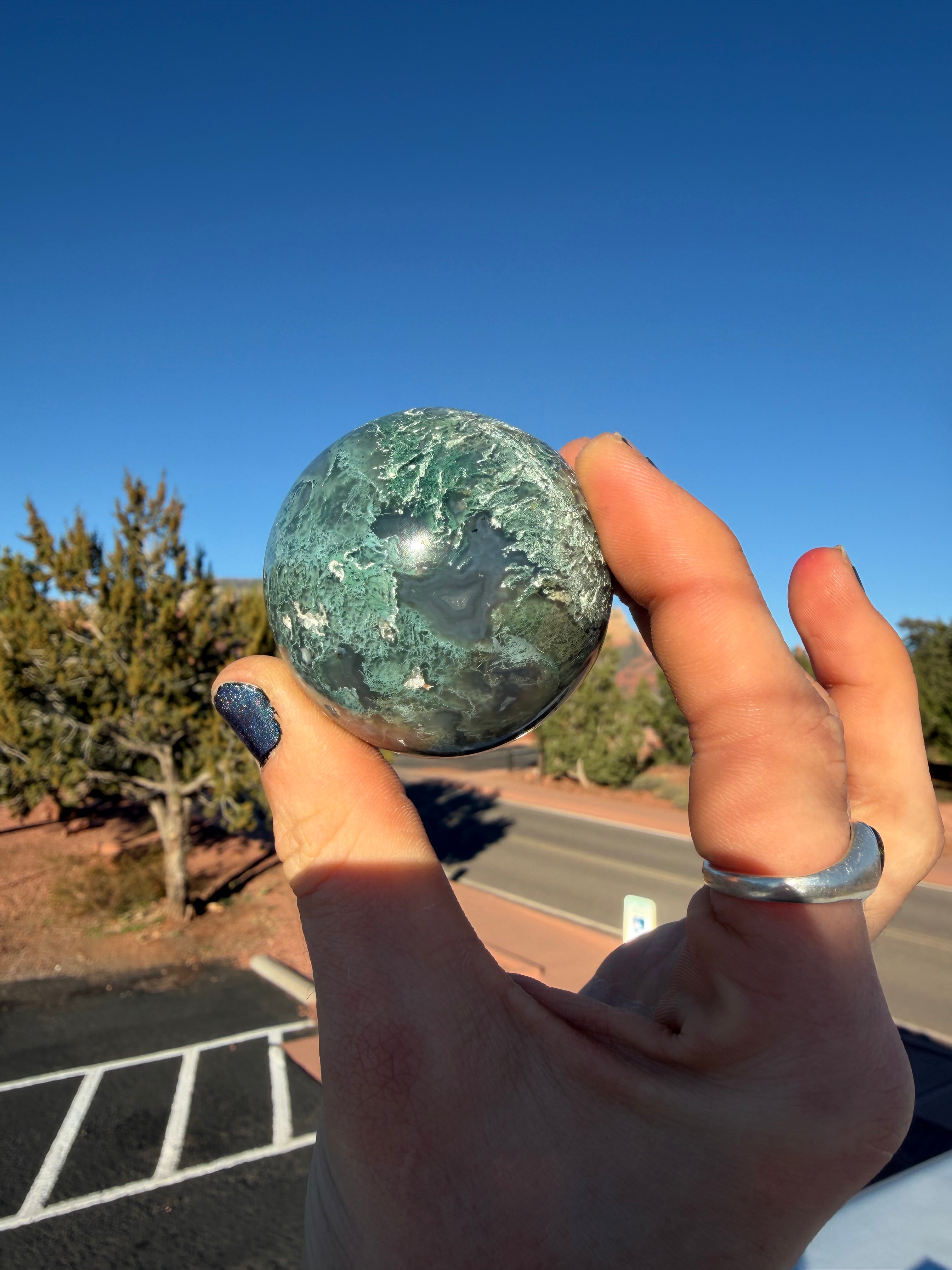 Mossy Agate Sphere from India