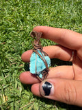 Blue Smithsonite Wire Wrapped Pendant