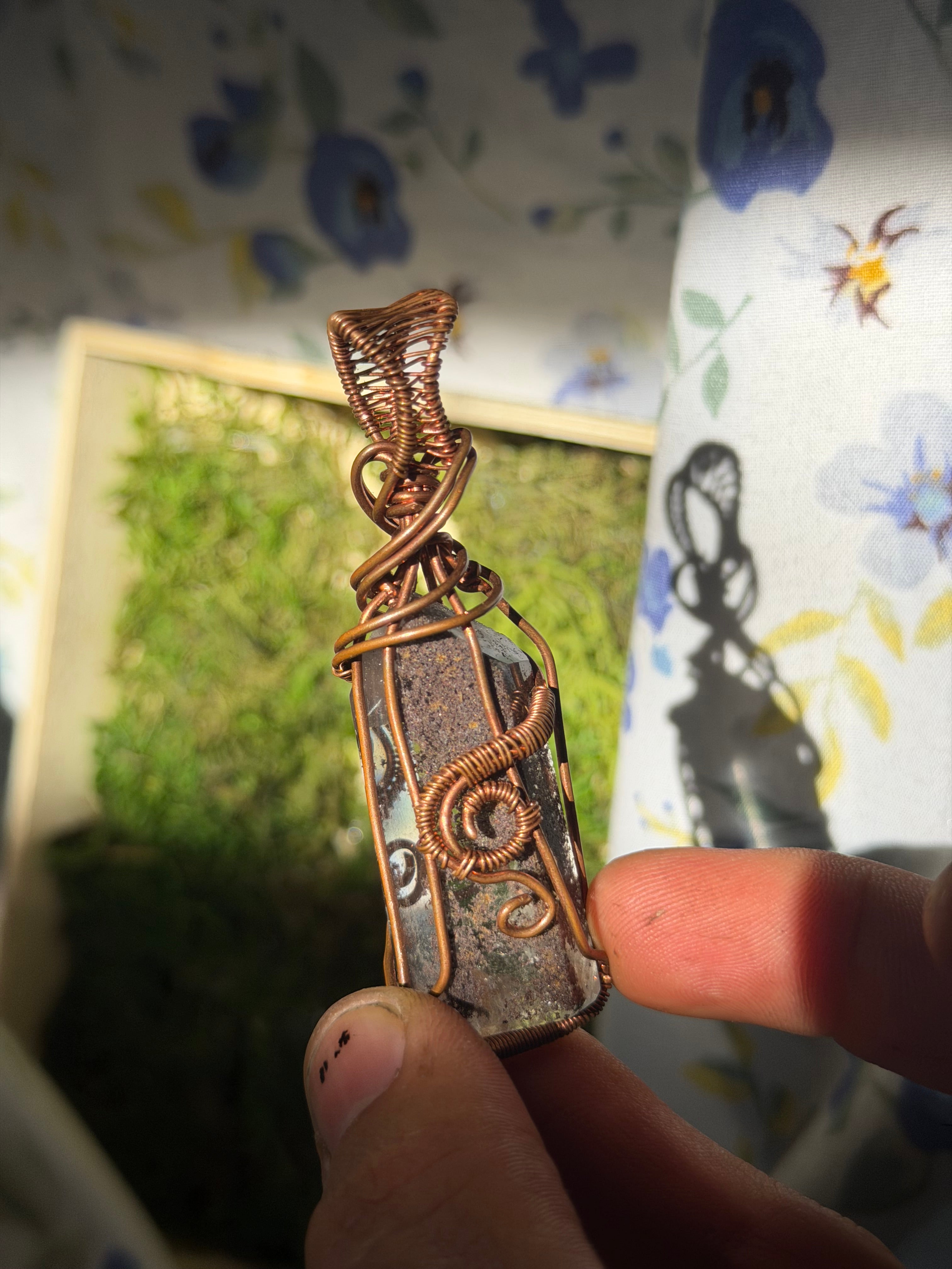 Garden Quartz and Copper Pendant