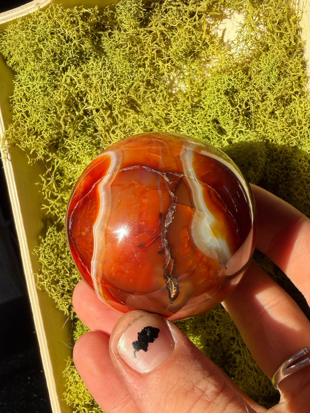 Banded Carnelian Sphere from Madagascar