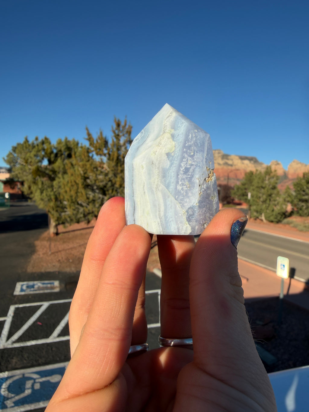 Blue Lace Agate Tower