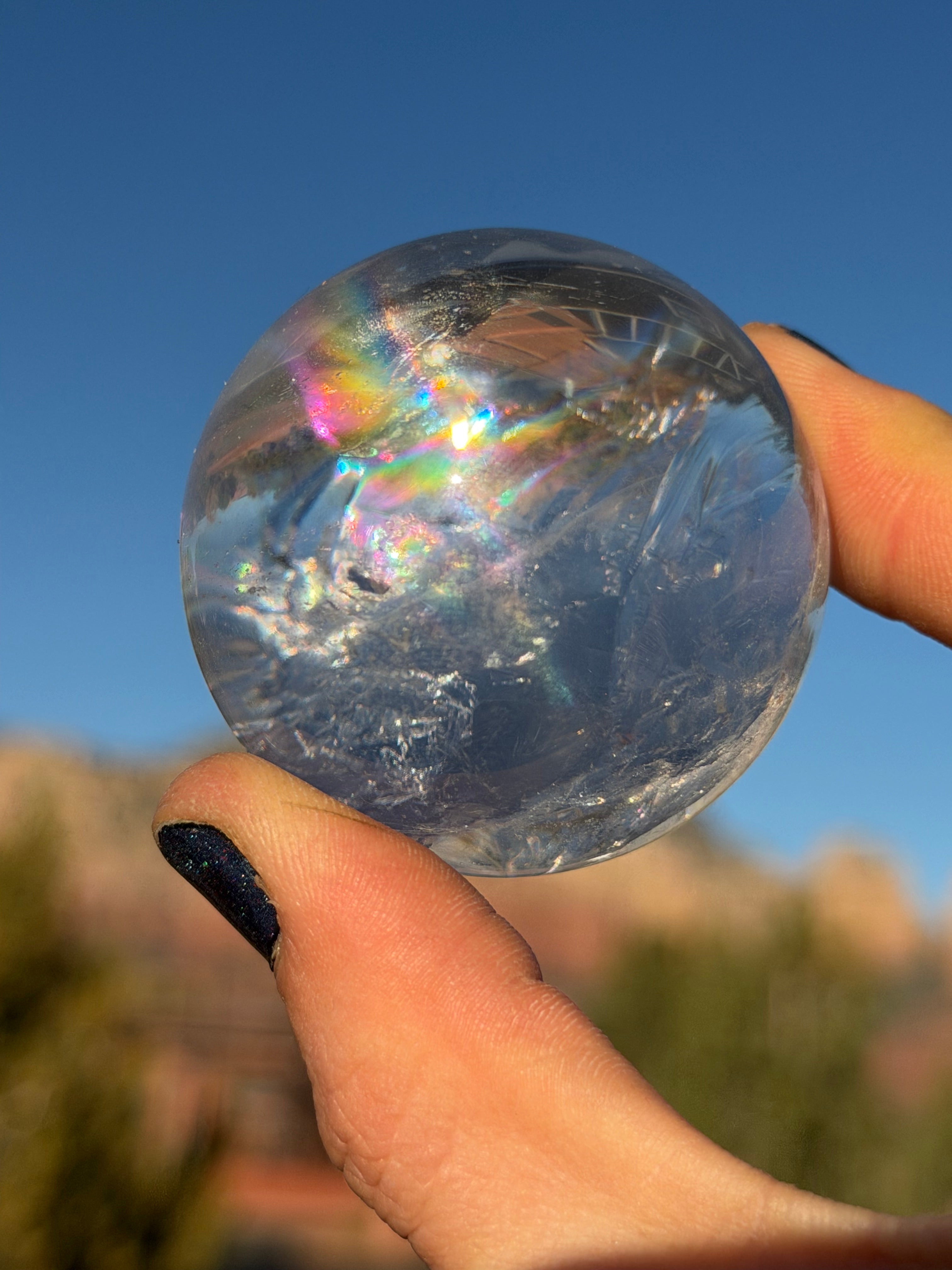 Rainbow Lemurian Quartz Sphere from Brazil