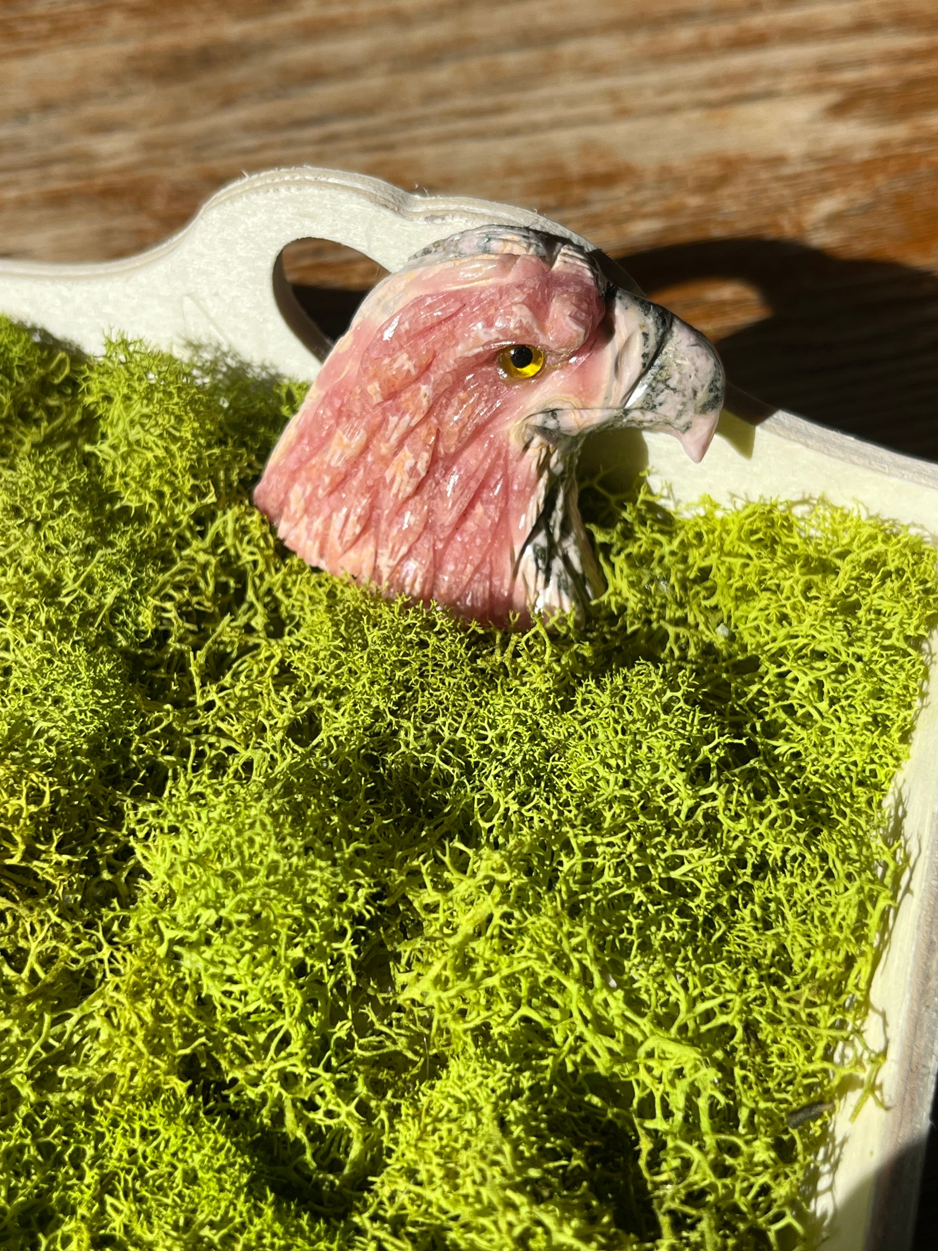 Rhodochrosite Eagle Carving