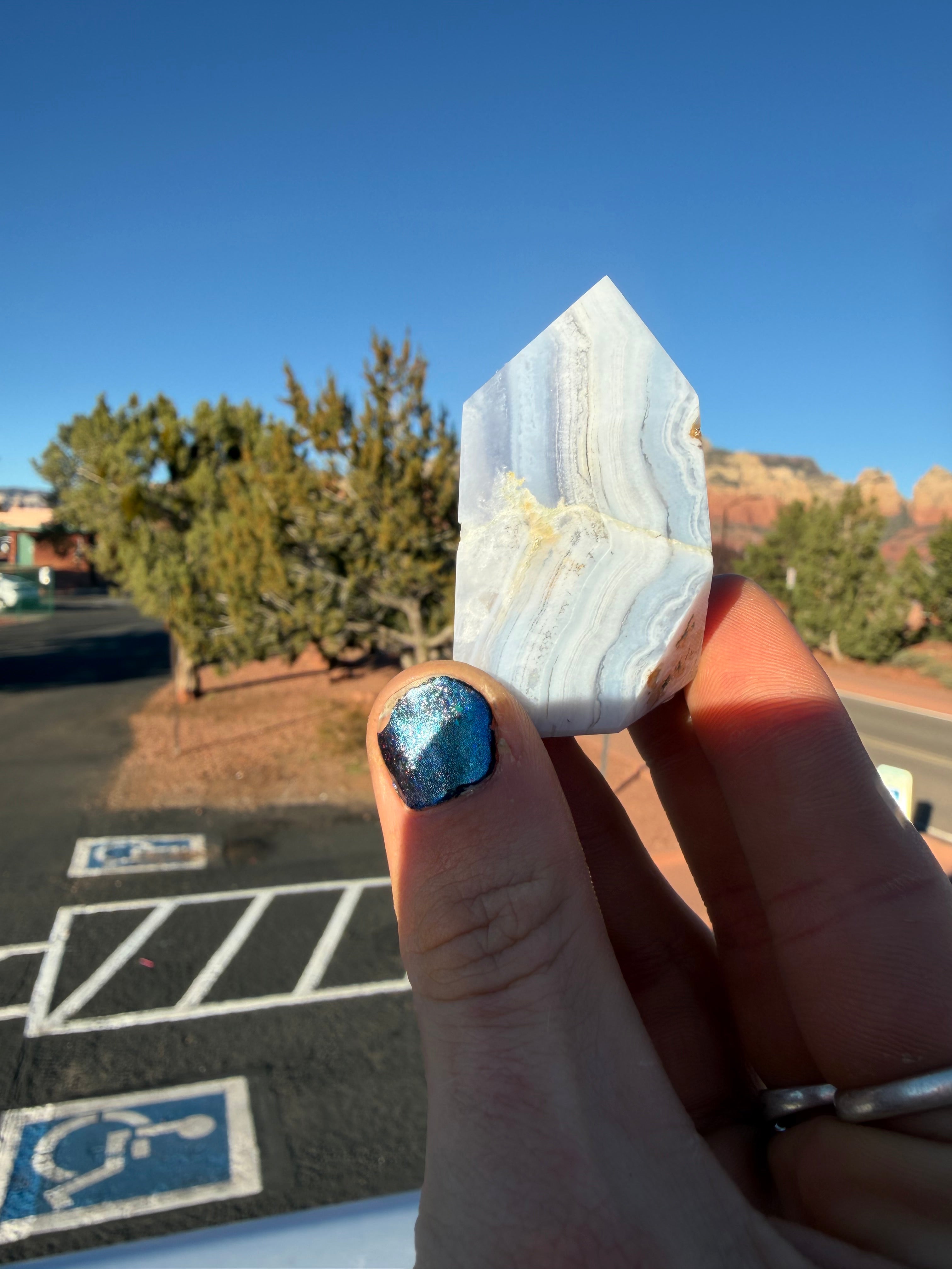 Blue Lace Agate Tower