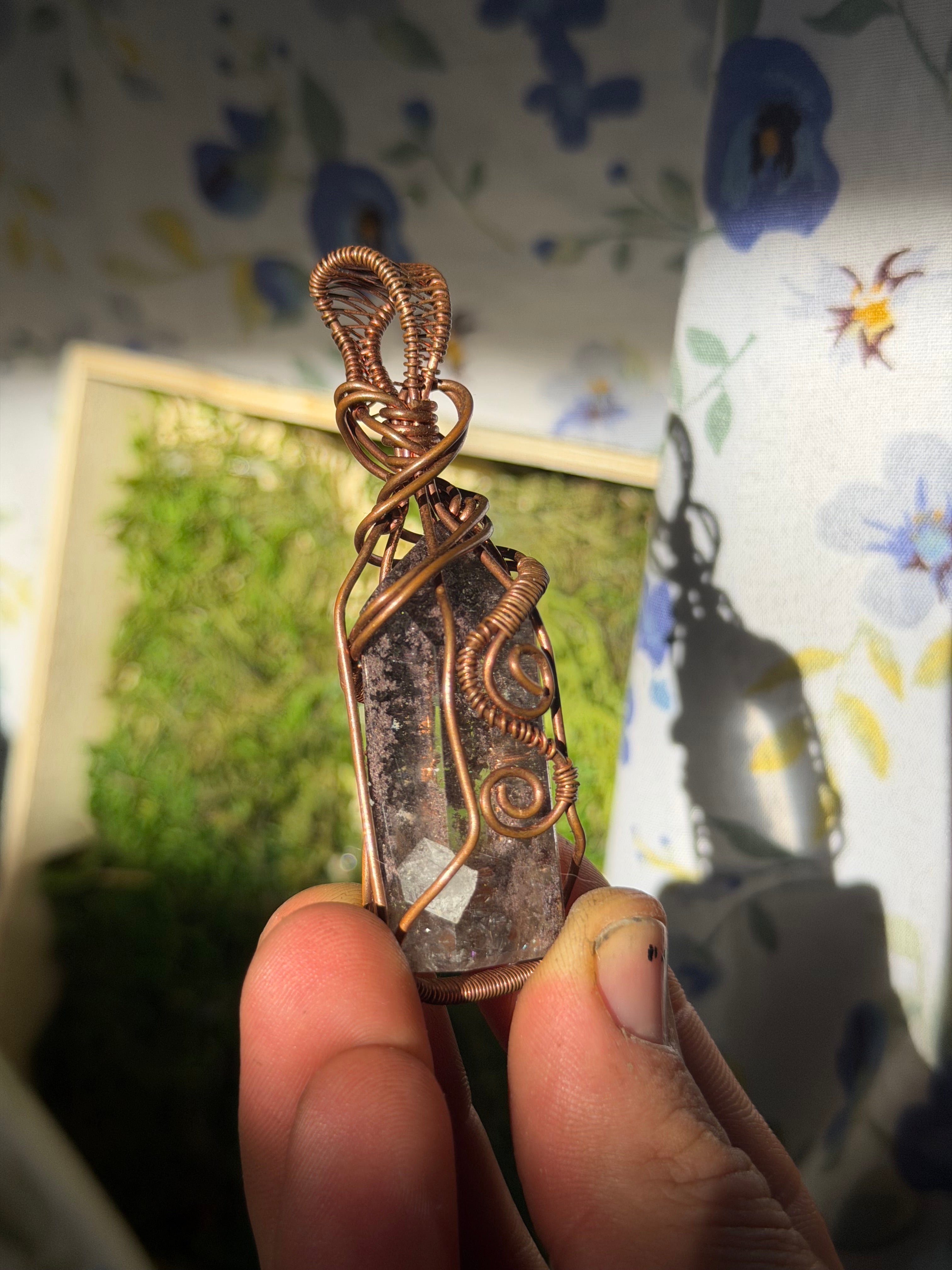 Garden Quartz and Copper Pendant