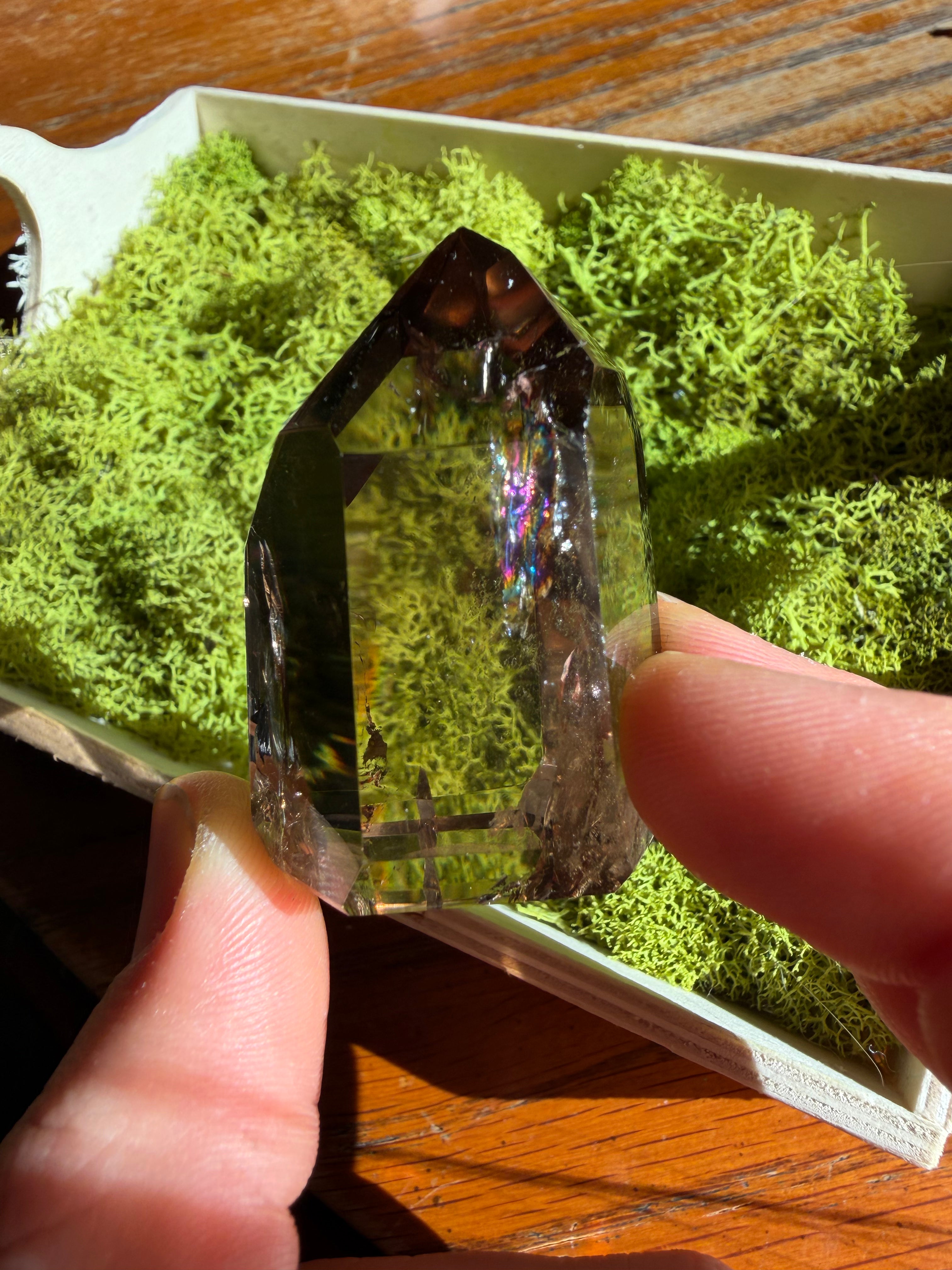 High Quality Polished Smokey Quartz Tower