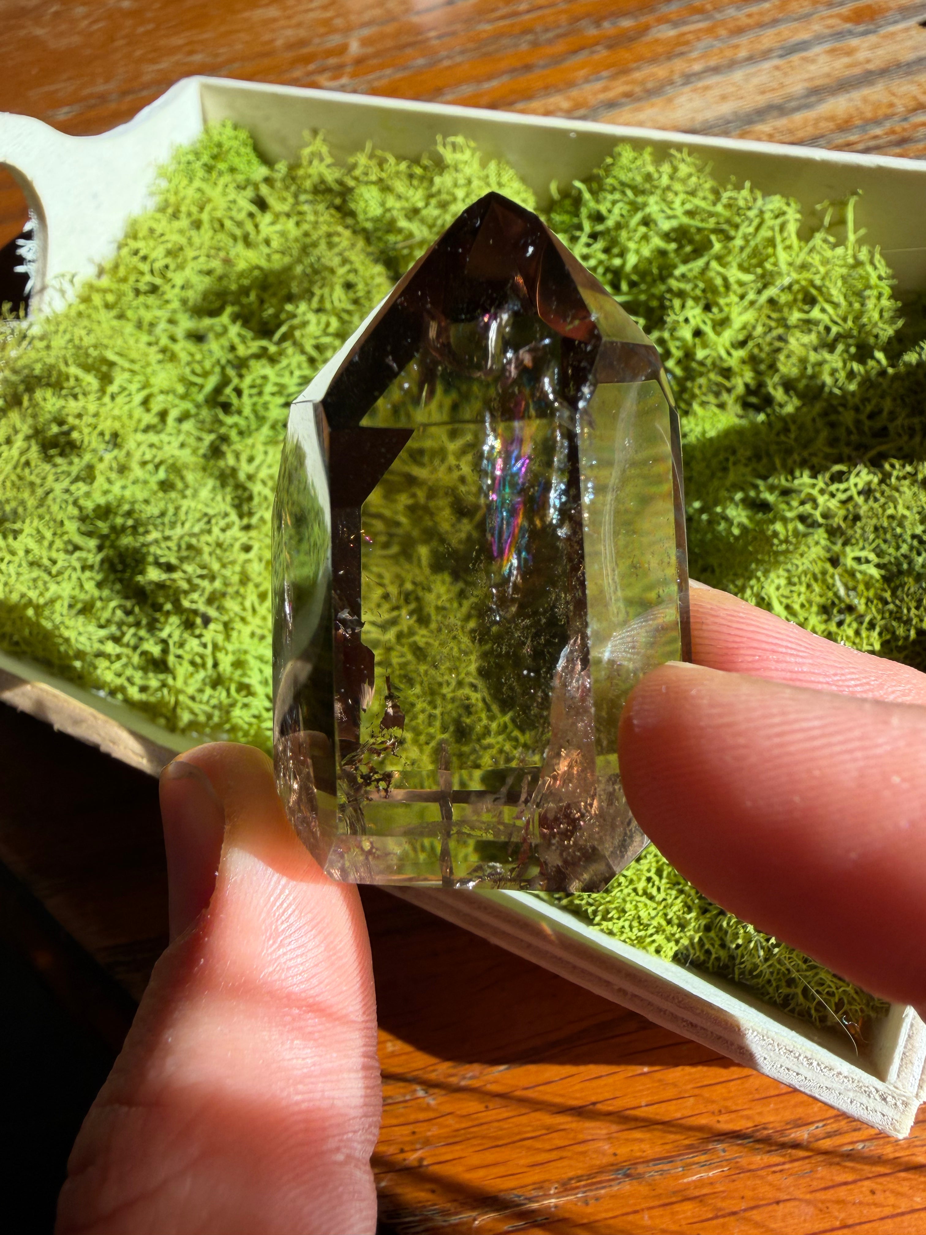 High Quality Polished Smokey Quartz Tower