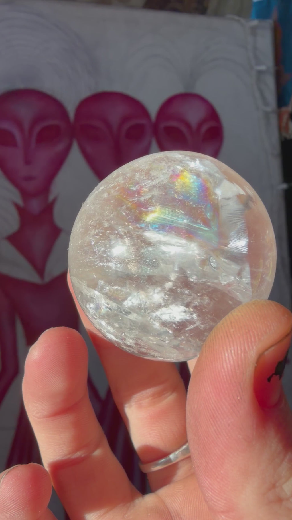 Clear Quartz Sphere with Rainbows